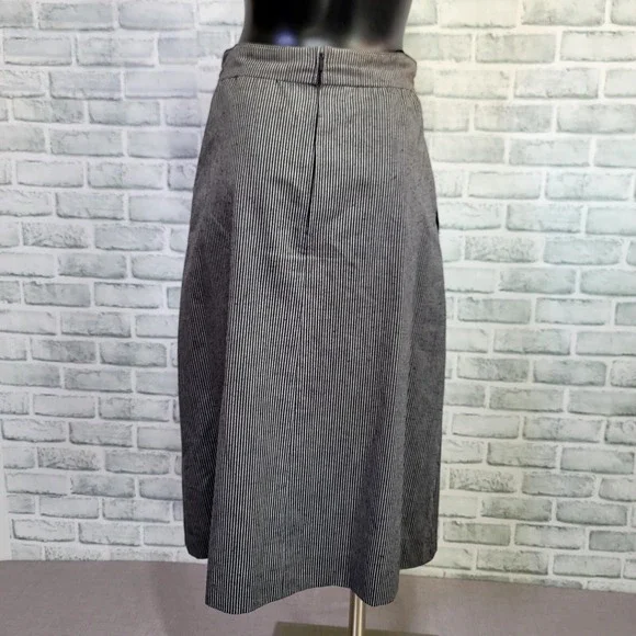 Vintage Ralph Creation W.Germany Skirt Set‎ Gray Pinstripe Belted Peplum Blouse - Picture 9 of 13